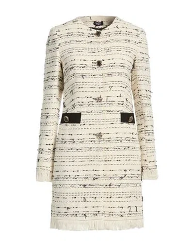 Liu •jo Woman Overcoat & Trench Coat Ivory Size 2 Cotton, Acrylic, Polyamide In White