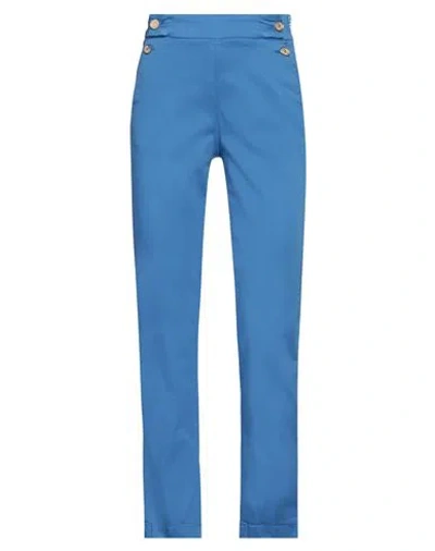 Liu •jo Woman Pants Azure Size 31 Cotton, Elastane In Blue