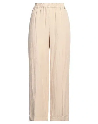 Liu •jo Woman Pants Beige Size 6 Viscose, Linen