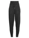 Liu •jo Woman Pants Black Size L Viscose, Metallic Polyester In Black