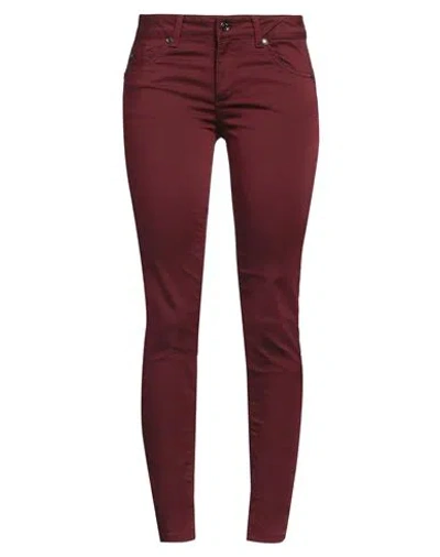 Liu •jo Woman Pants Burgundy Size 27w-30l Cotton, Polyester, Elastane In Red