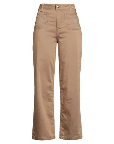 Liu •jo Woman Pants Camel Size 31 Cotton, Polyester, Elastane In Gold
