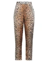 Liu •jo Woman Pants Camel Size L Polyester In Animal Print
