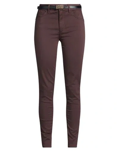 Liu •jo Woman Pants Chocolate Brown Size 27w-30l Cotton, Polyester, Elastane