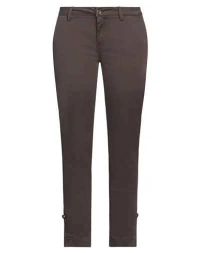 LIU •JO LIU •JO WOMAN PANTS CHOCOLATE BROWN SIZE 32 COTTON, ELASTANE