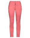 Liu •jo Woman Pants Coral Size 30w-30l Cotton, Polyester, Elastane In Red