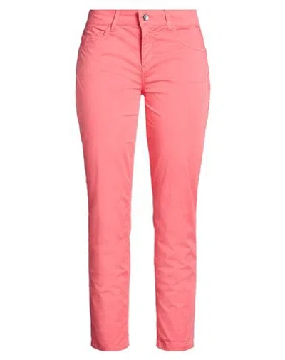 Liu •jo Woman Pants Coral Size 33w-28l Cotton, Elastane In Red