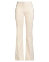 Liu •jo Woman Pants Cream Size 8 Cotton, Polyamide, Elastane In Neutral
