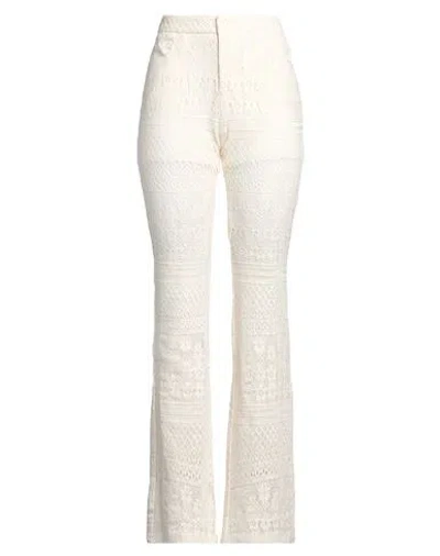 Liu •jo Woman Pants Cream Size 8 Cotton, Polyamide, Elastane In White