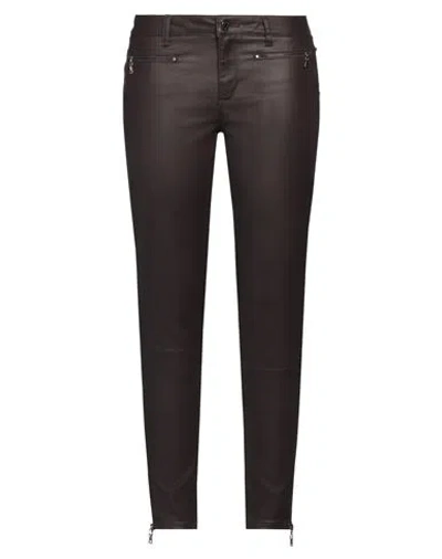 Liu •jo Woman Pants Dark Brown Size 25 Cotton, Polyester, Elastane