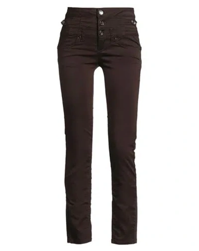 Liu •jo Woman Pants Dark Brown Size 25w-30l Cotton, Polyester, Elastane