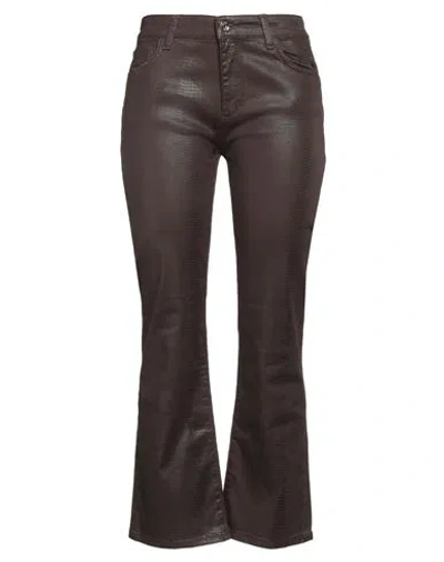 Liu •jo Woman Pants Dark Brown Size 32 Cotton, Lyocell, Elastane