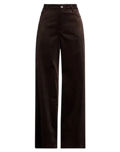 Liu •jo Woman Pants Dark Brown Size 8 Cotton, Modal, Elastane
