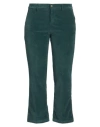 Liu •jo Woman Pants Dark Green Size 31 Cotton, Elastane In Green