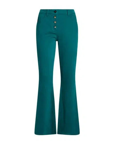 Liu •jo Woman Pants Emerald Green Size S Cotton, Elastane