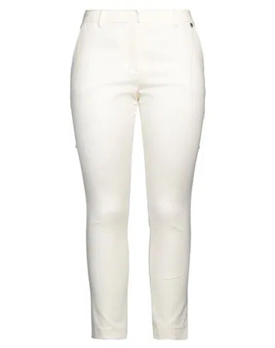 Liu •jo Woman Pants Ivory Size 10 Cotton, Polyamide, Elastane In White