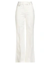 Liu •jo Woman Pants Ivory Size 10 Cotton, Polyamide, Elastane In White