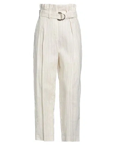 Liu •jo Woman Pants Ivory Size 6 Linen, Cotton, Viscose In White