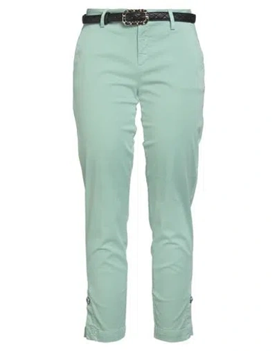 Liu •jo Woman Pants Light Green Size 24 Cotton, Elastane