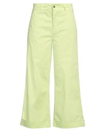 Liu •jo Woman Pants Light Green Size 26 Cotton, Elastane