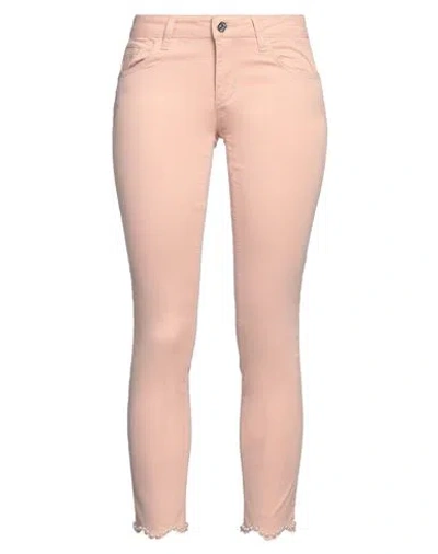 LIU •JO LIU •JO WOMAN PANTS LIGHT PINK SIZE 27W-28L COTTON, ELASTANE