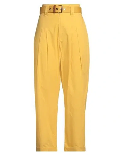Liu •jo Woman Pants Marigold Size 8 Cotton In Yellow