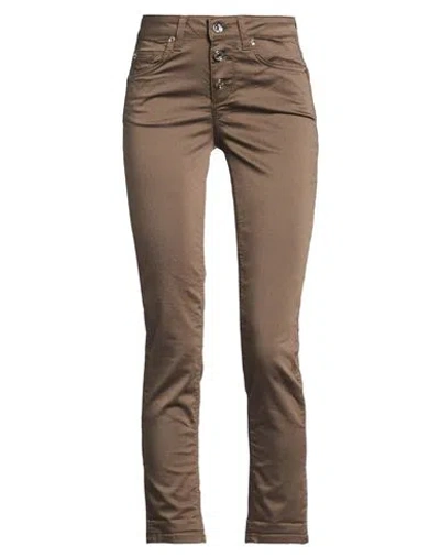Liu •jo Woman Pants Military Green Size 25w-28l Cotton, Polyester, Elastane In Brown