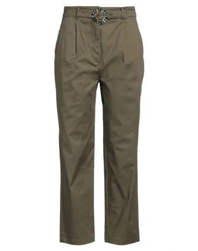Liu •jo Woman Pants Military Green Size 4 Cotton, Elastane