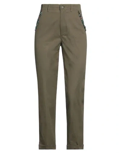 Liu •jo Woman Pants Military Green Size 8 Cotton, Elastane