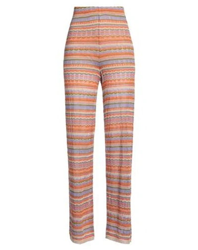 Liu •jo Woman Pants Orange Size L Viscose, Polyester, Polyamide