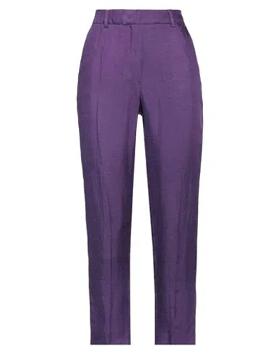 Liu •jo Woman Pants Purple Size 4 Viscose, Linen