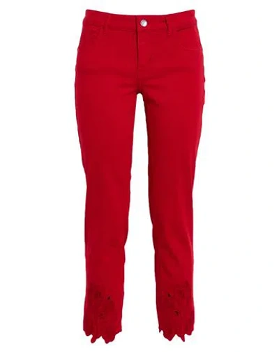 Liu •jo Woman Pants Red Size 26w-28l Cotton, Elastane