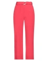 Liu •jo Slub-texture Straight Trousers In Red