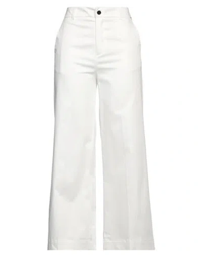 Liu •jo Woman Pants White Size 12 Cotton, Elastane In Neutral