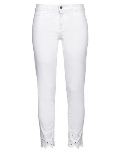 Liu •jo Woman Pants White Size 28 Cotton, Elastane