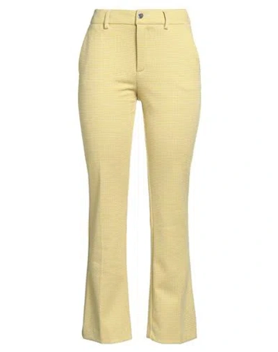 LIU •JO LIU •JO WOMAN PANTS YELLOW SIZE 10 POLYESTER, VISCOSE, ELASTANE