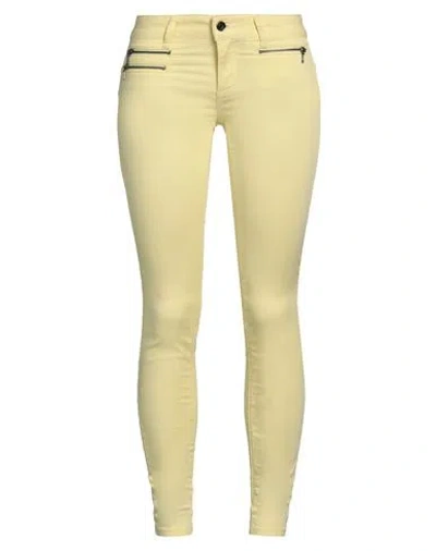 Liu •jo Woman Pants Yellow Size 26w-30l Cotton, Polyester, Elastane