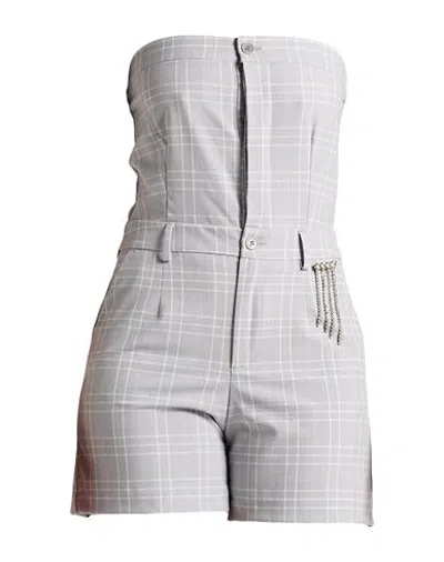 Liu •jo Woman Playsuit Light Grey Size 6 Polyester, Viscose, Elastane In Gray