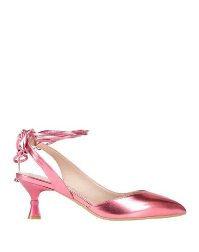 Liu •jo Woman Pumps Fuchsia Size 8 Soft Leather In Pink