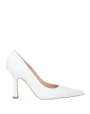 Liu •jo Woman Pumps Sky Blue Size 11 Soft Leather In White