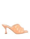 Liu •jo Woman Sandals Apricot Size 8 Leather