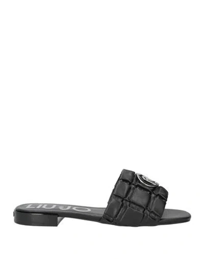 Liu •jo Woman Sandals Black Size 7 Soft Leather