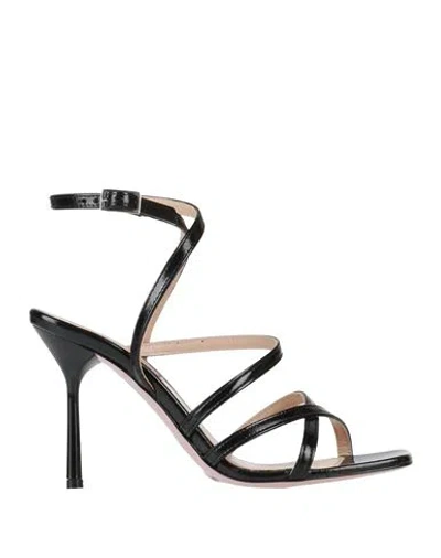 Liu •jo Woman Sandals Black Size 10 Leather In Black
