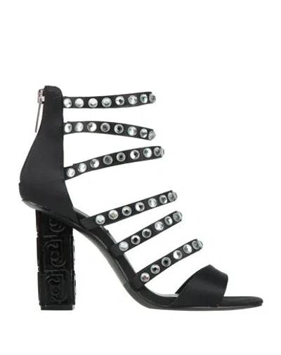 Liu •jo Liu Jo Black Sandals With Heel And Rhinestones
