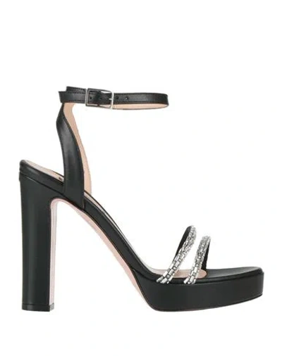 Liu •jo Woman Sandals Black Size 8 Leather