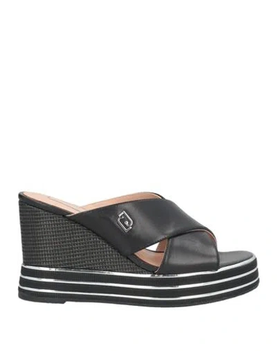 Liu •jo Woman Sandals Black Size 8 Leather