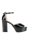Liu •jo Woman Sandals Black Size 8 Leather In Black