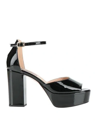 Liu •jo Woman Sandals Black Size 8 Leather