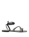 Liu •jo Woman Sandals Black Size 8 Textile Fibers In Black