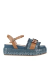 Liu •jo Woman Sandals Blue Size 6 Textile Fibers